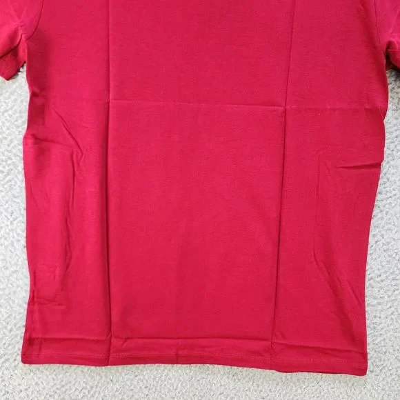 Lacoste V-Neck Logo T-Shirt Men's M Bordeaux Short Sleeves - Picture 11 of 11